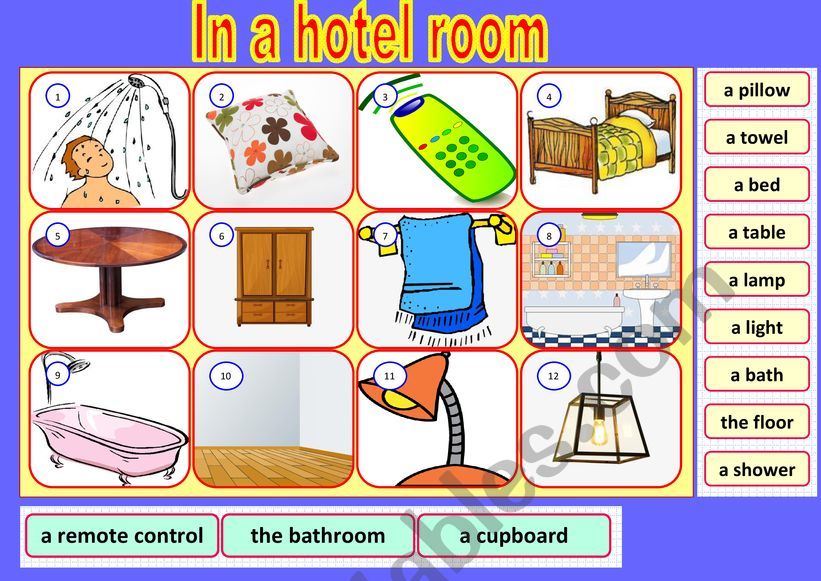 Hotel Vocabulary. Part 1 worksheet