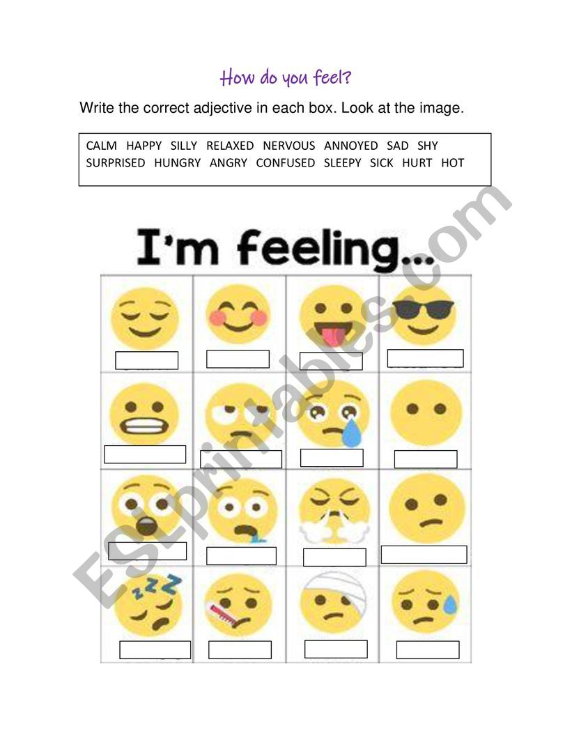 How do you feel? worksheet