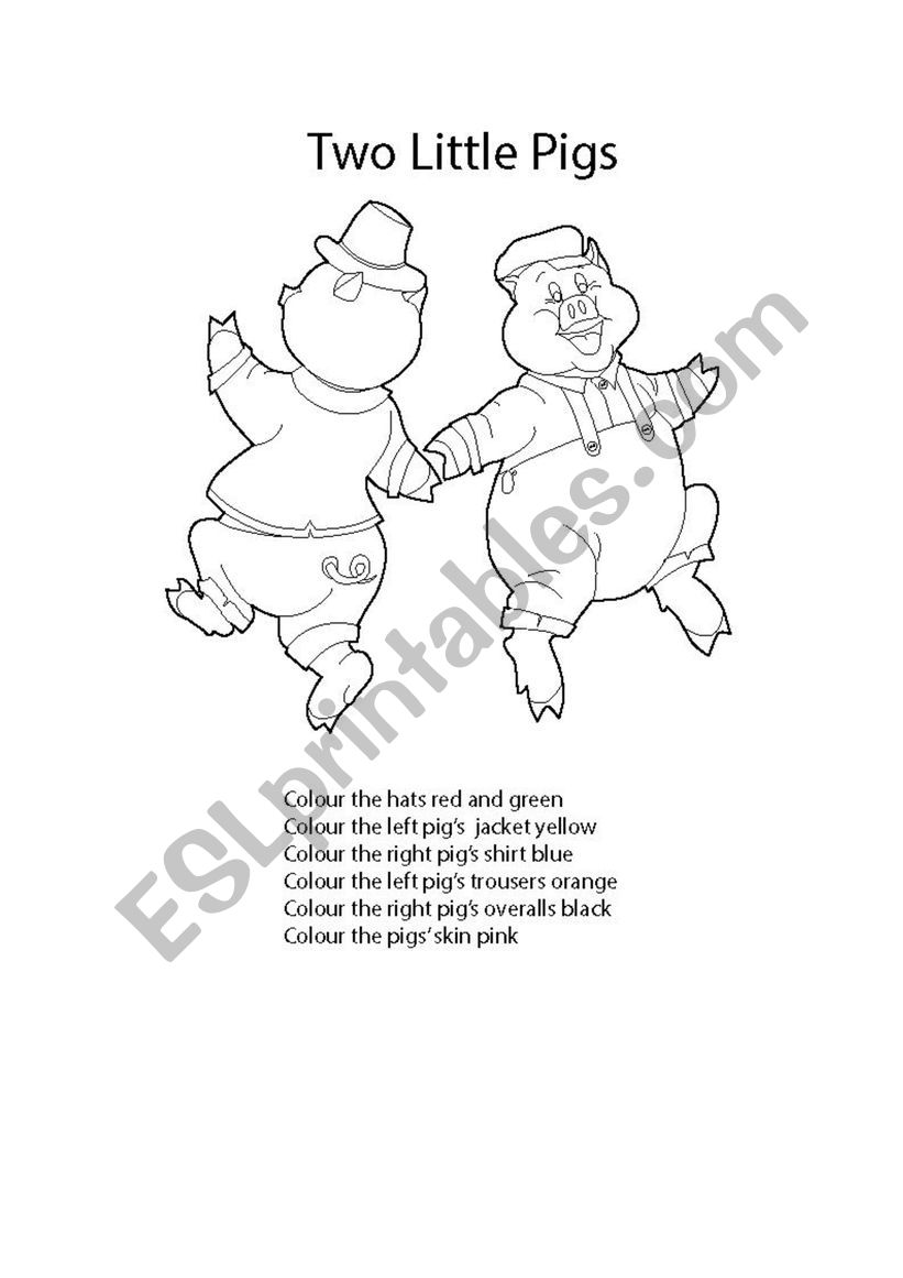 Two Pigs worksheet