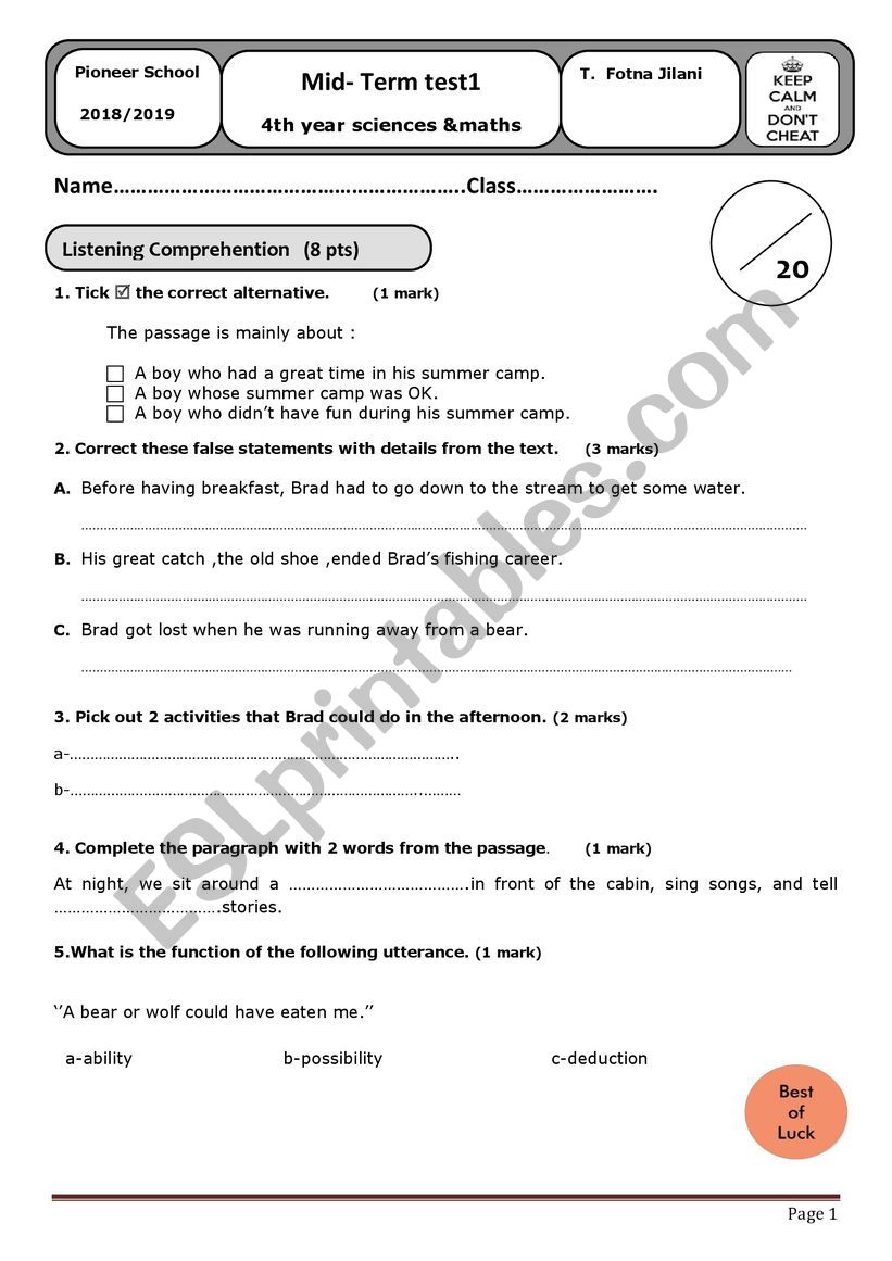 :id term test 1 worksheet
