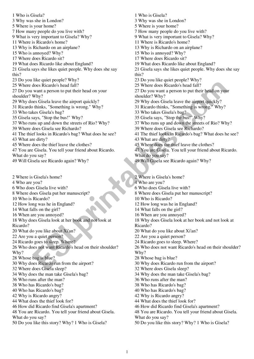 THE BIG BAG MISTAKE comprehension questions