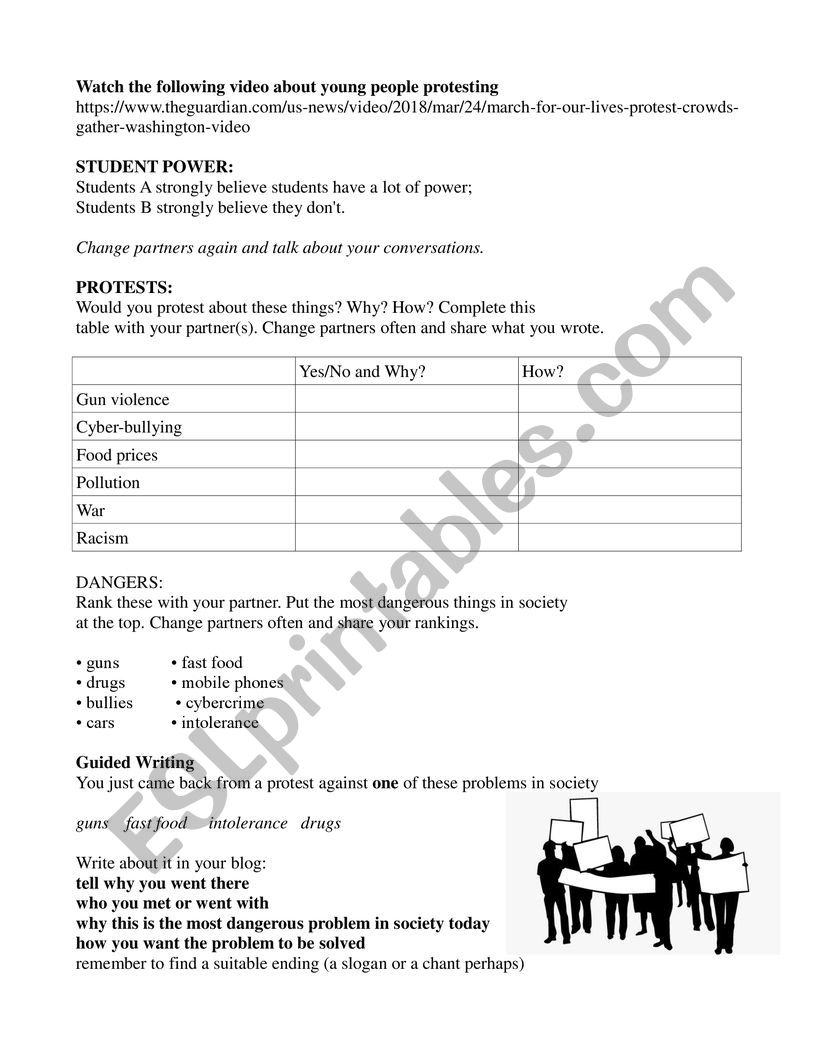 students march on the mall worksheet