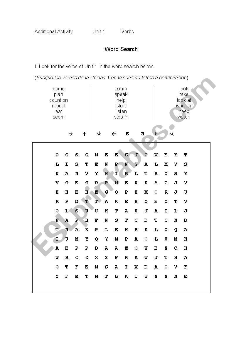 Verbs (some) worksheet