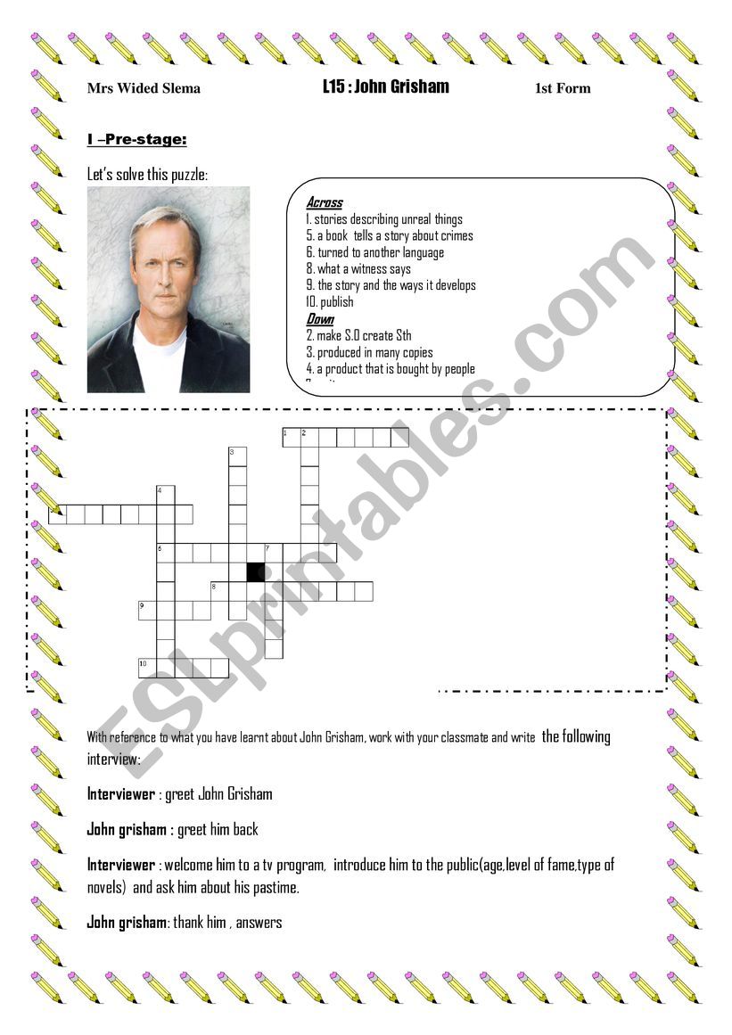 jhon grisham nd part worksheet