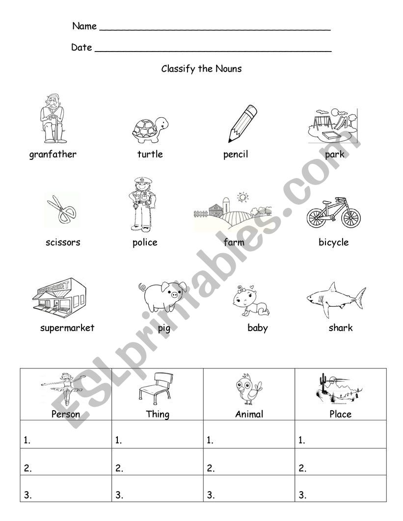 Classify Common Nouns / Use Articles A - An