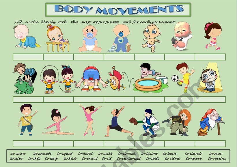 BODY MOVEMENTS EXERCISE worksheet