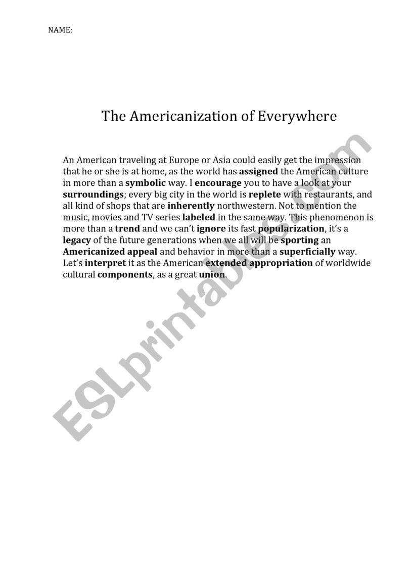 The Americanization of Everywhere - Dictation