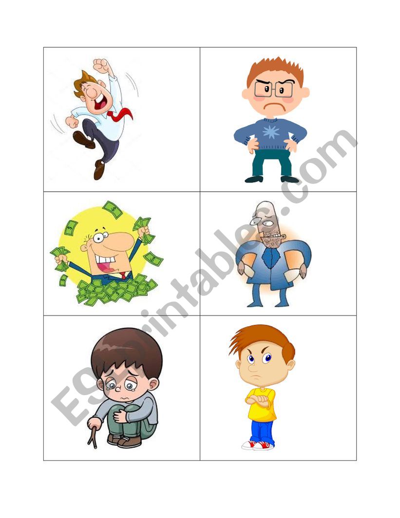 Describing people emotions worksheet