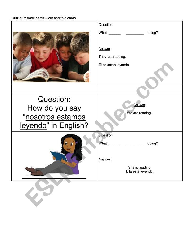 Quiz Quiz trade cards  - what ___ doing? 