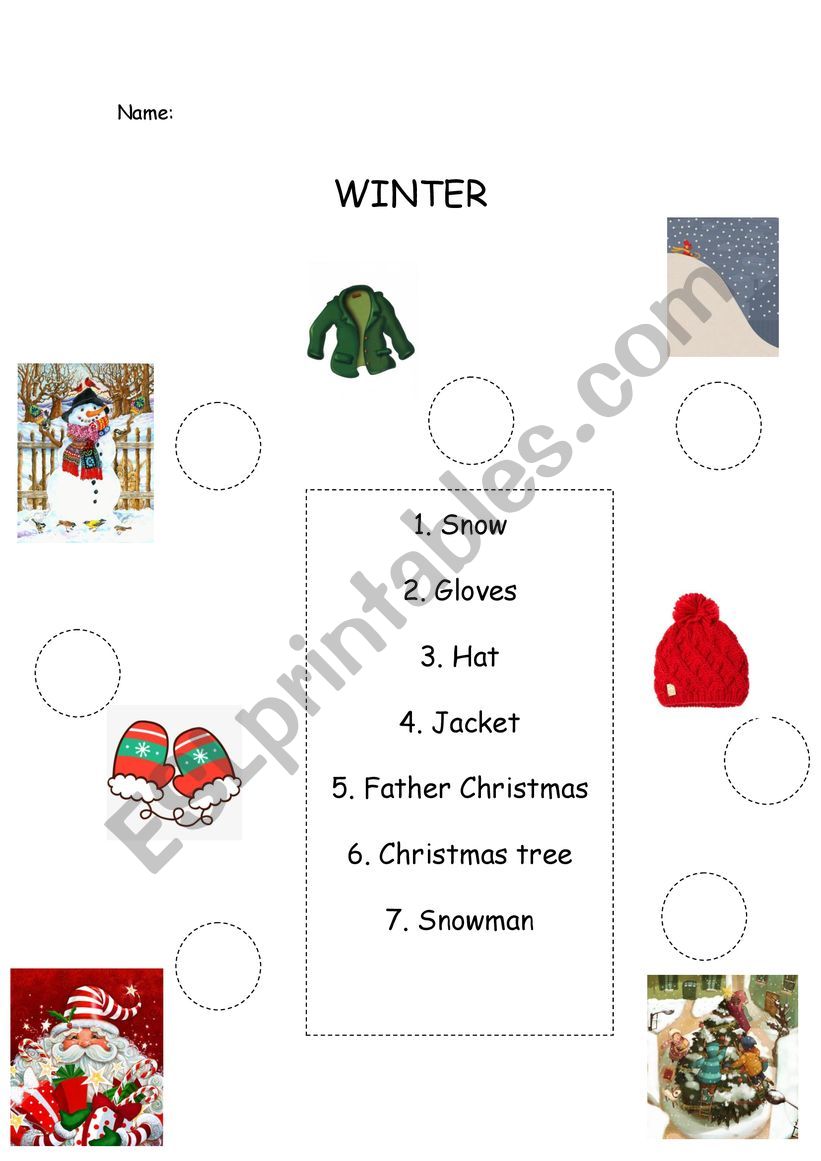 Winter vocabulary worksheet