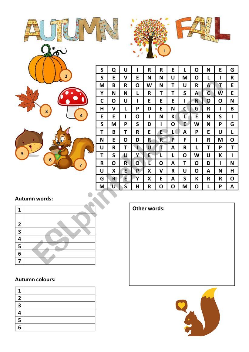 Autumn worksheet