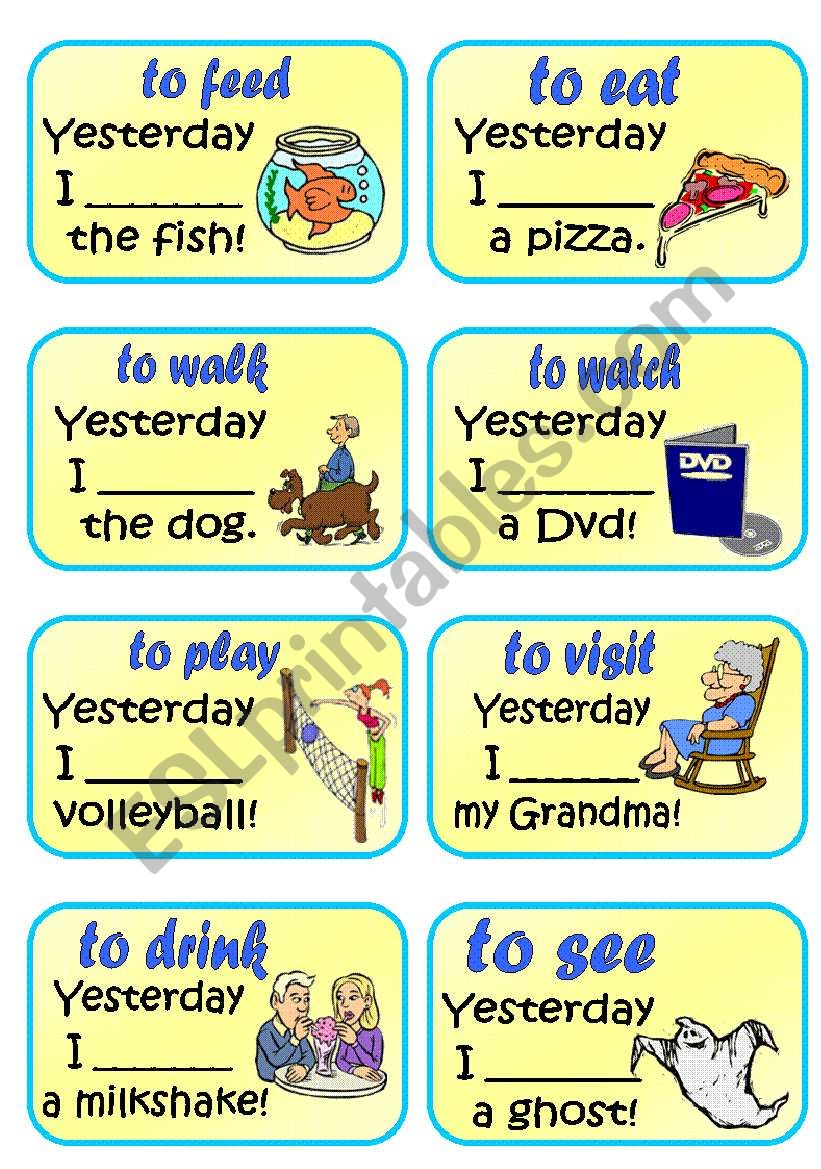 Past Tense Practice Cards Part 1