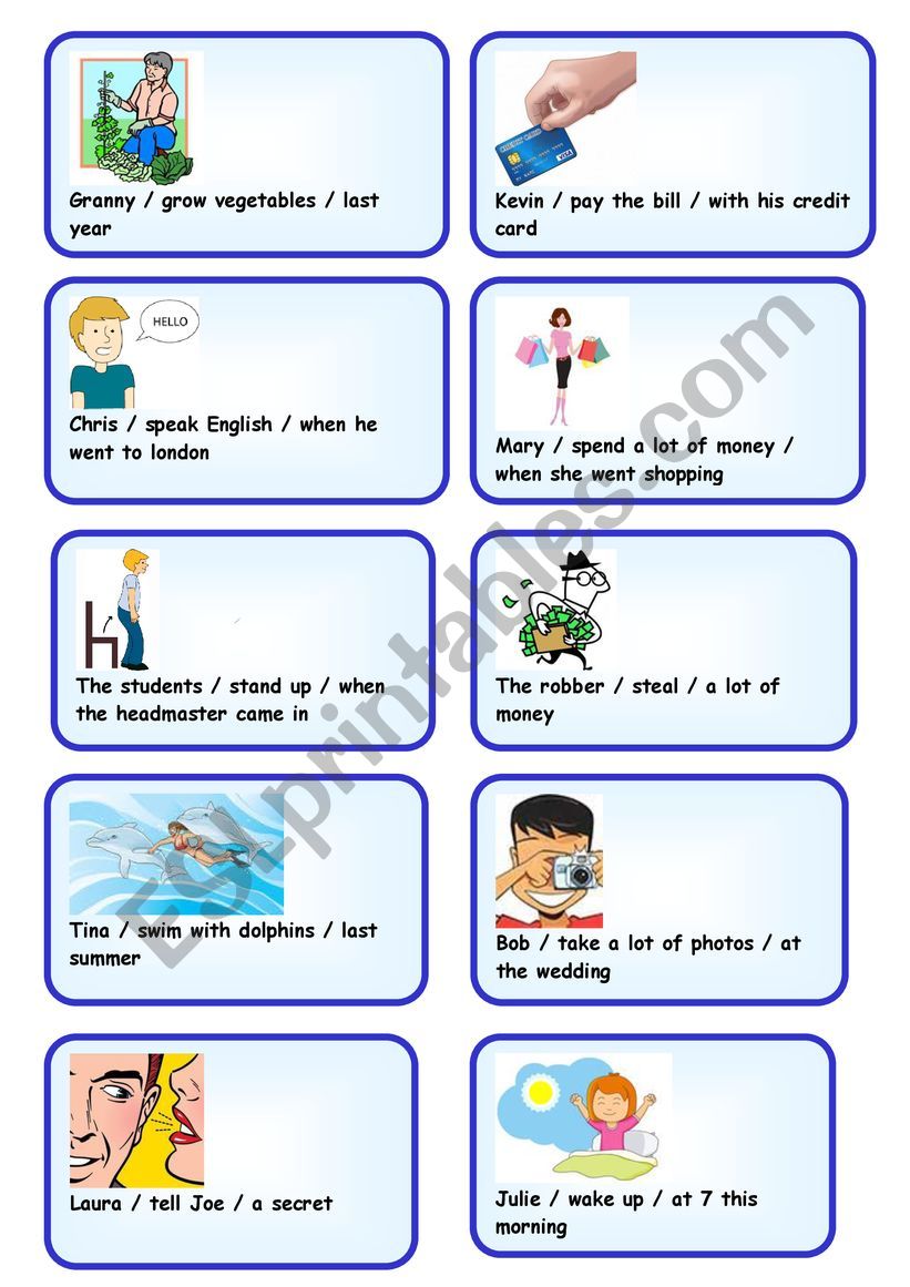 IRREGULAR VERBS SPEAKING CARDS 5/5