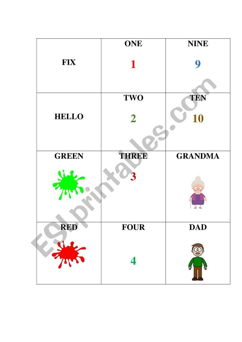 Game (Vocabulary)  worksheet