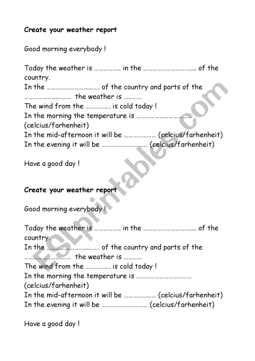 Weather forecast for beginners