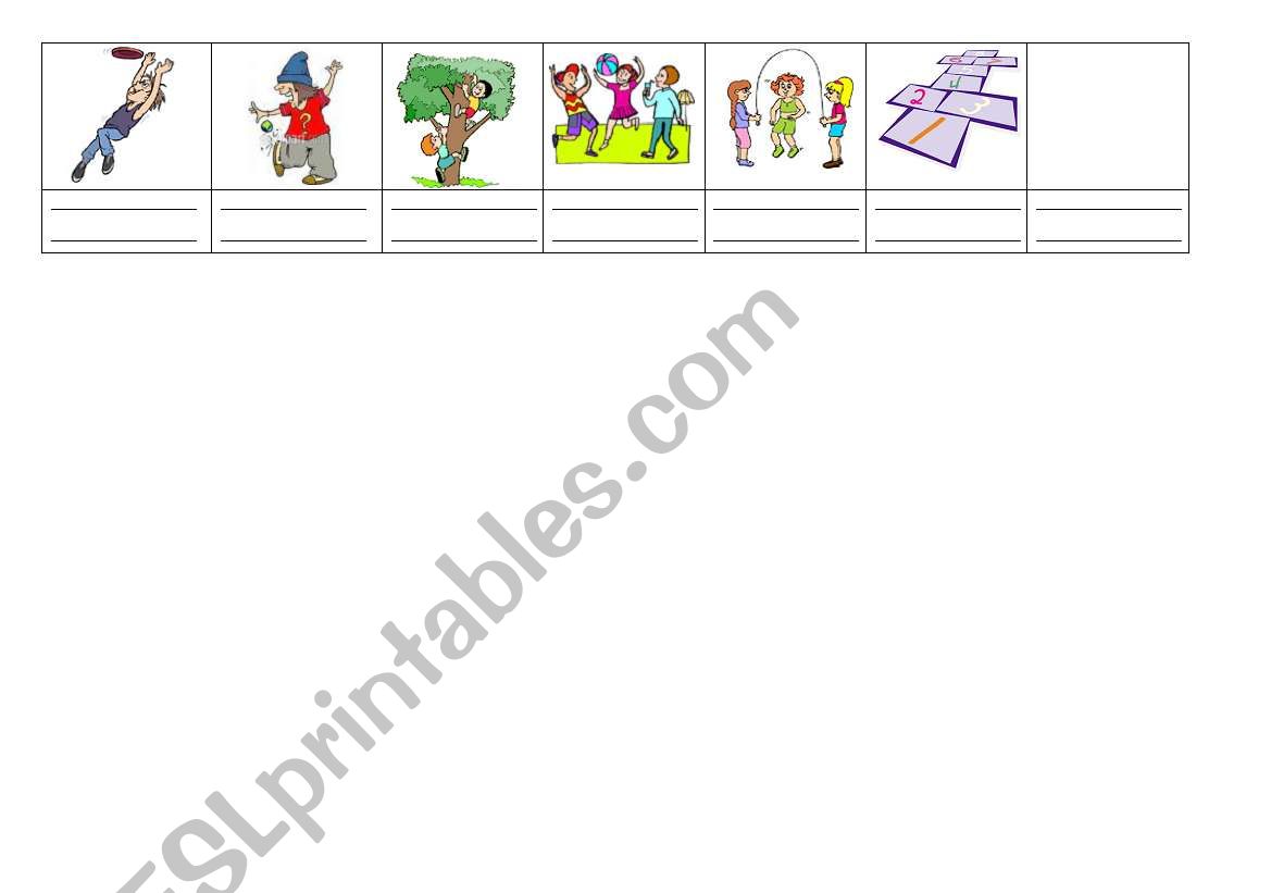 Recess outdoor picture dictionary 2