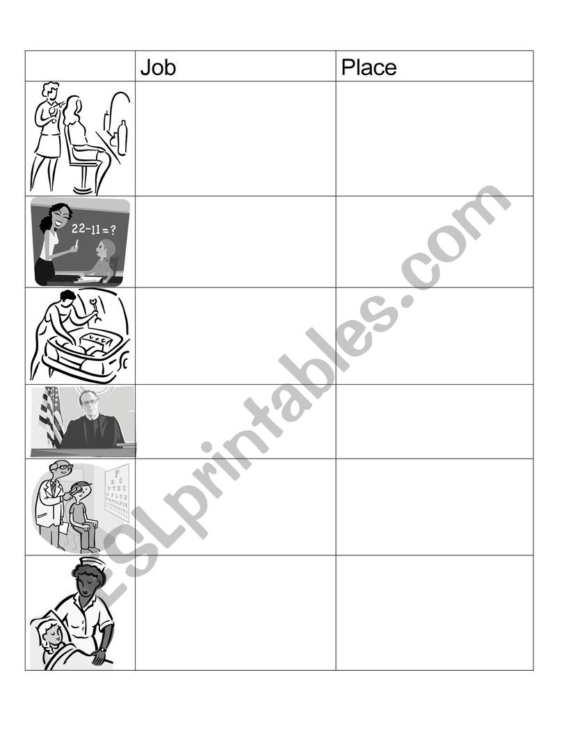 Occupations - ESL worksheet by AlmostAmerican