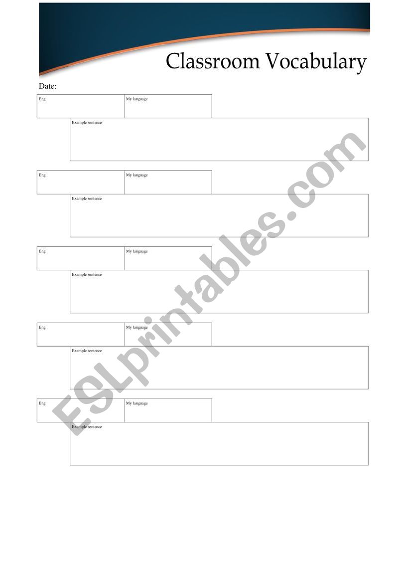 Documents for managing classroom vocabulary