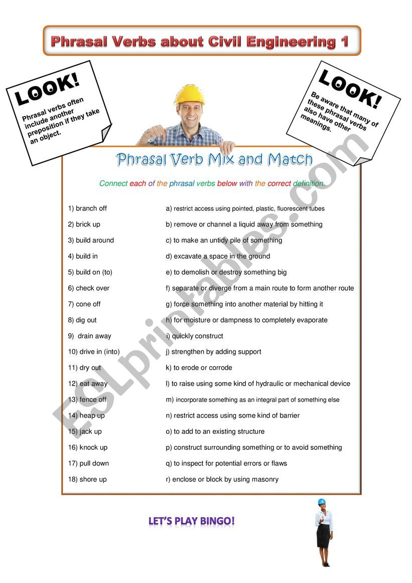 Phrasal Verbs for Civil Engineering 1
