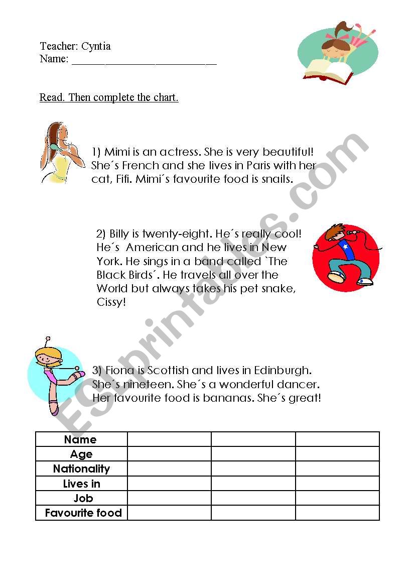 Vocabulary worksheet