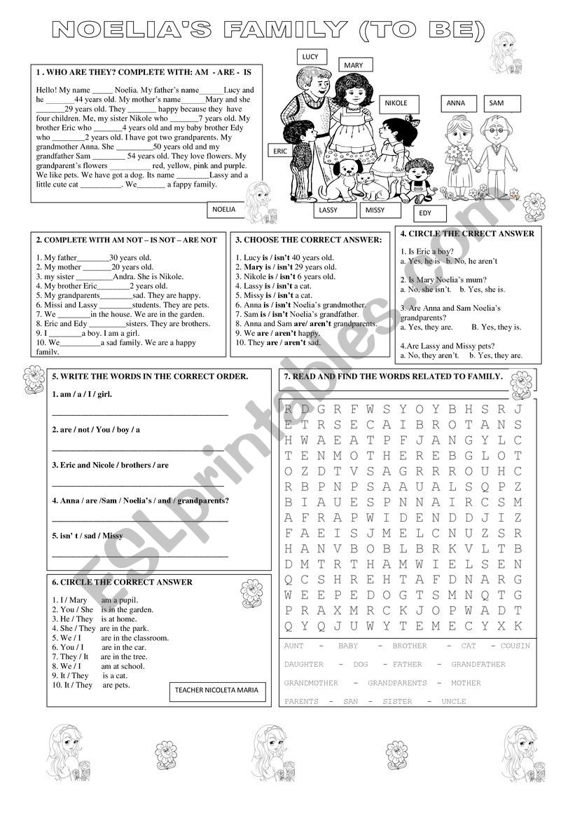 NOELIAS FAMILY  worksheet