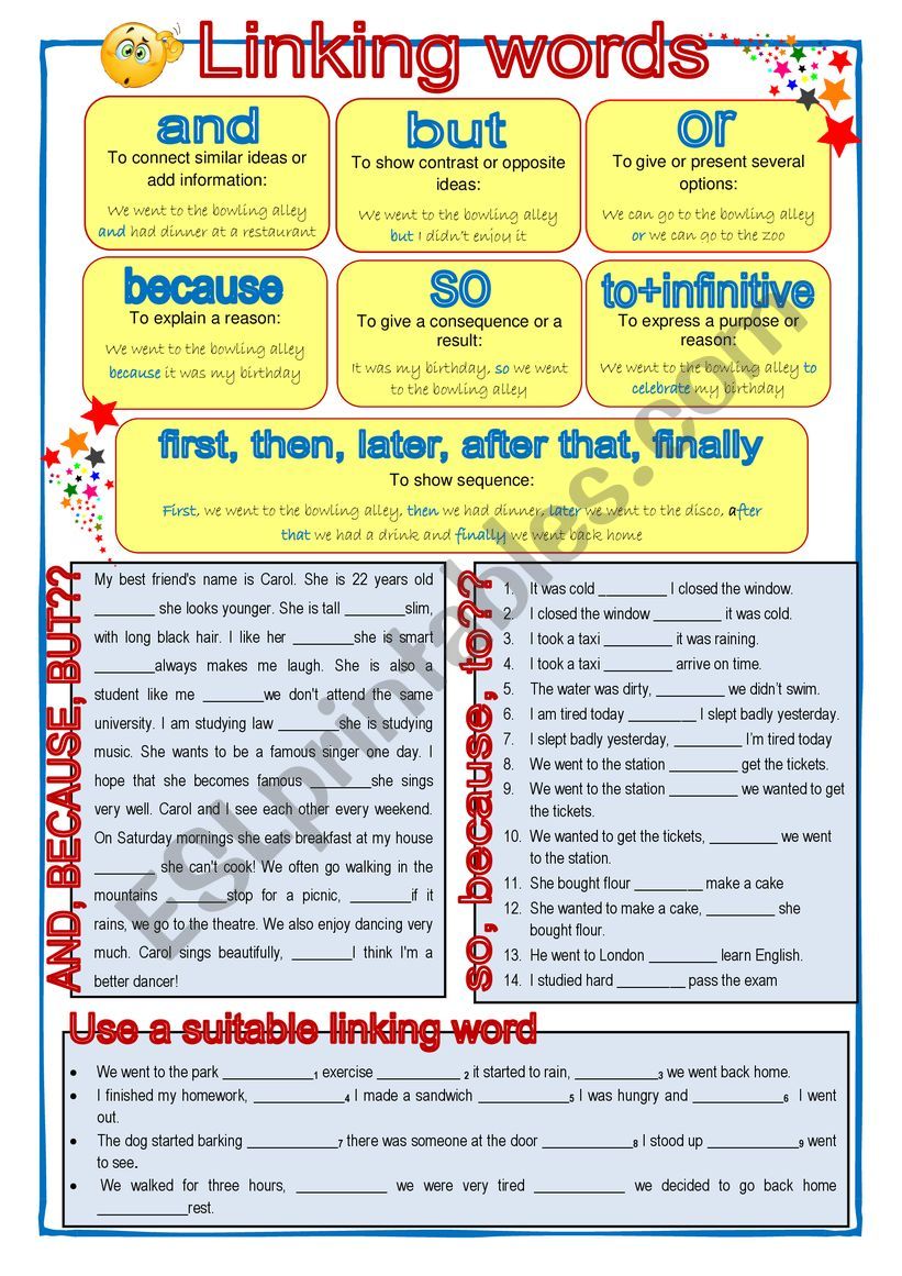 Linking Words worksheet