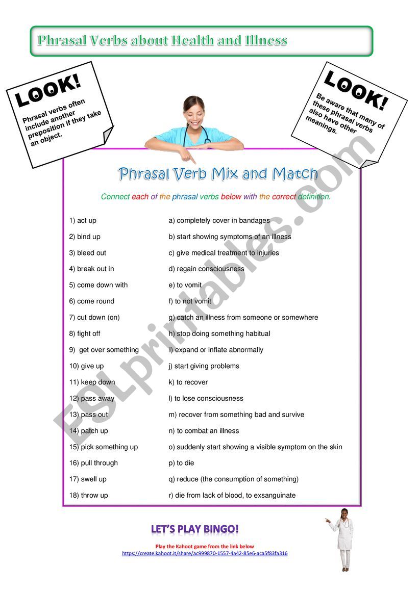 Phrasal verbs about Health and Illness