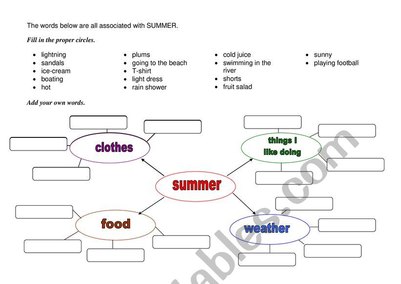 Seasons worksheet