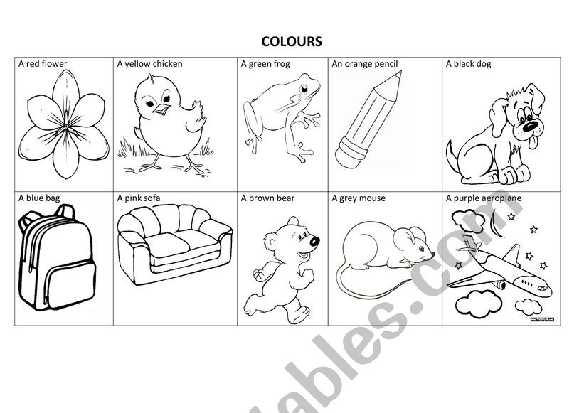 Colours worksheet