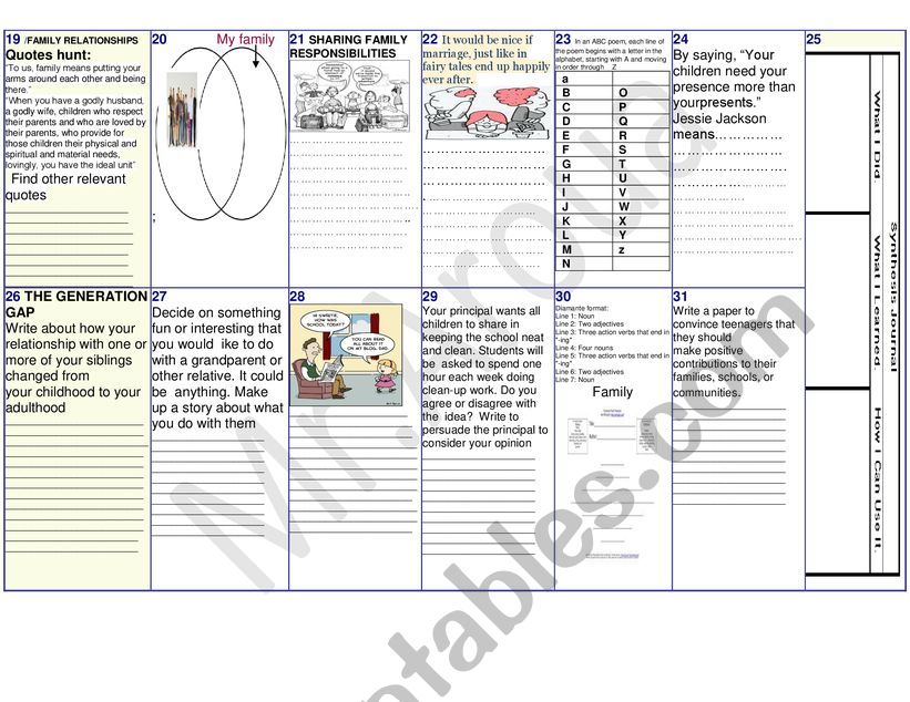 MY CALANDAR PART II worksheet