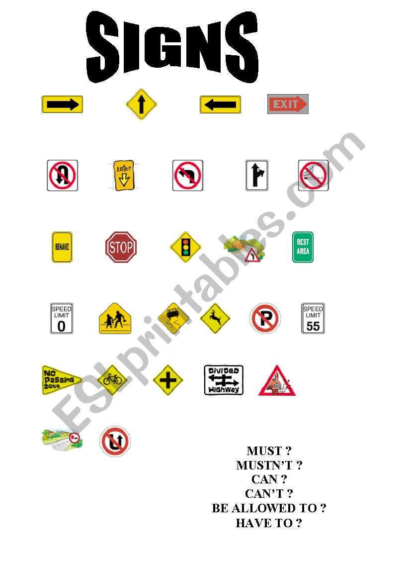 ROAD SIGNS worksheet