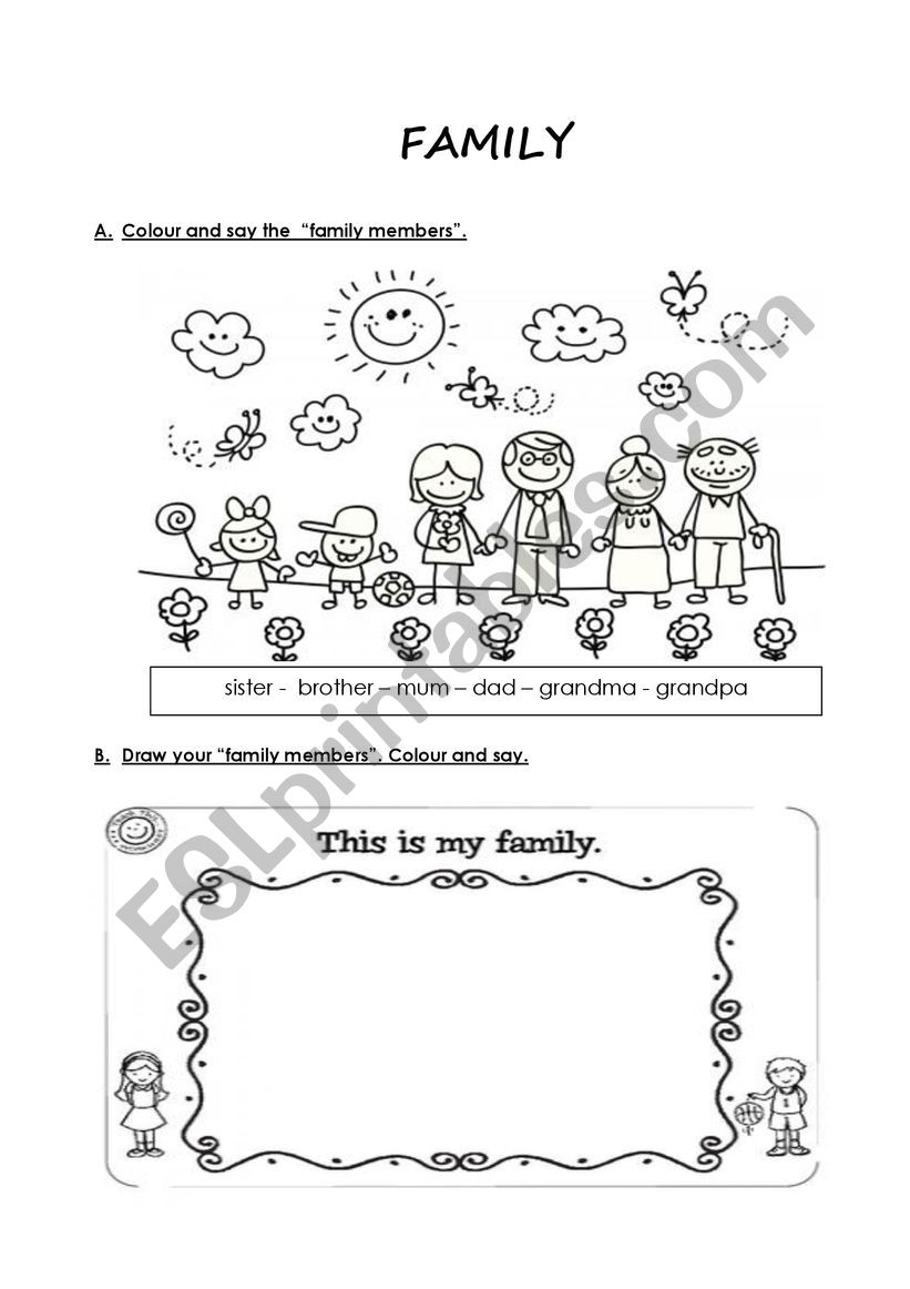 FAMILY and ANIMALS worksheet