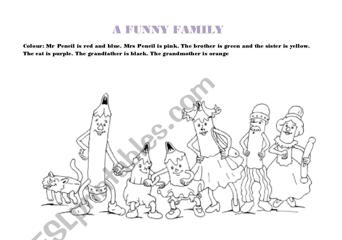 A funny family worksheet