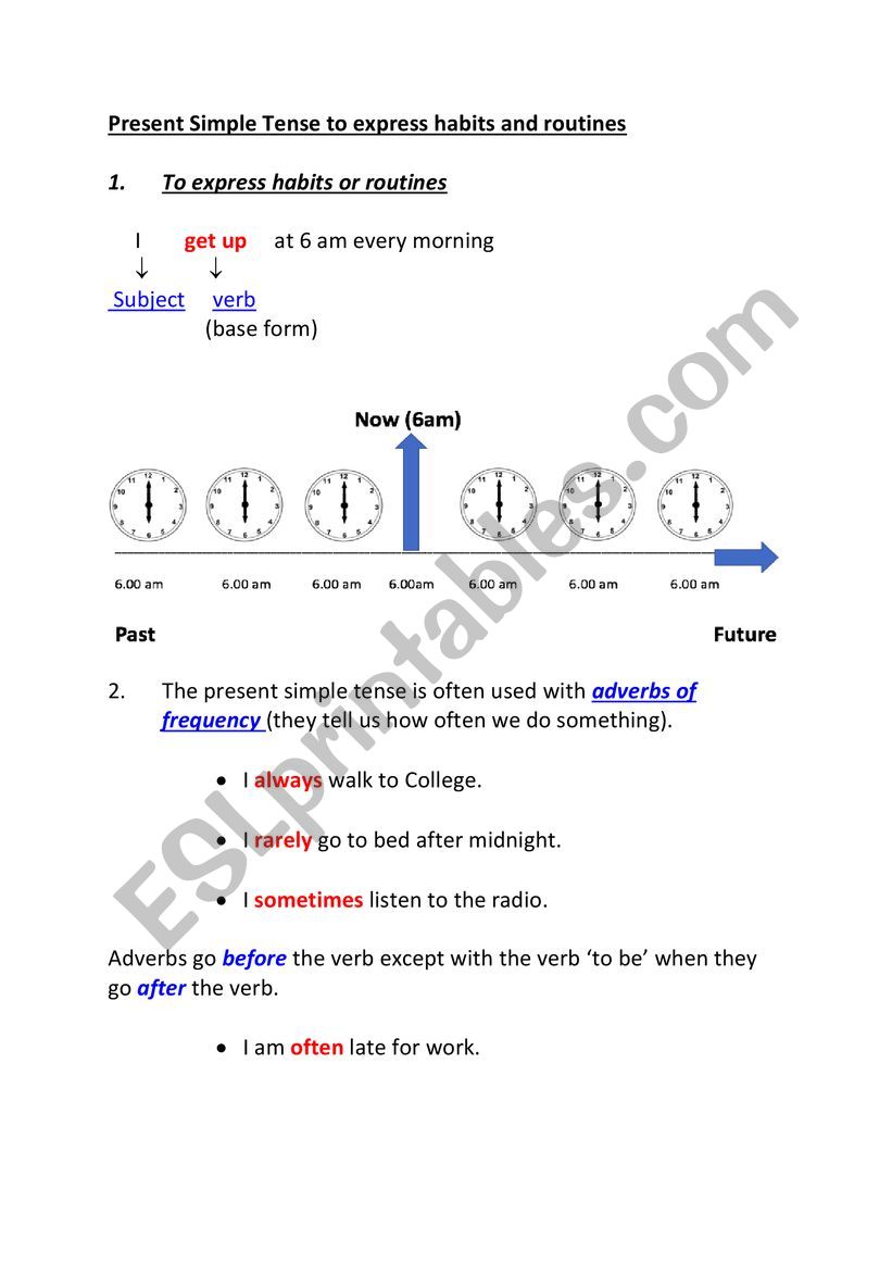 Present Simple - Adverbs of Frequency