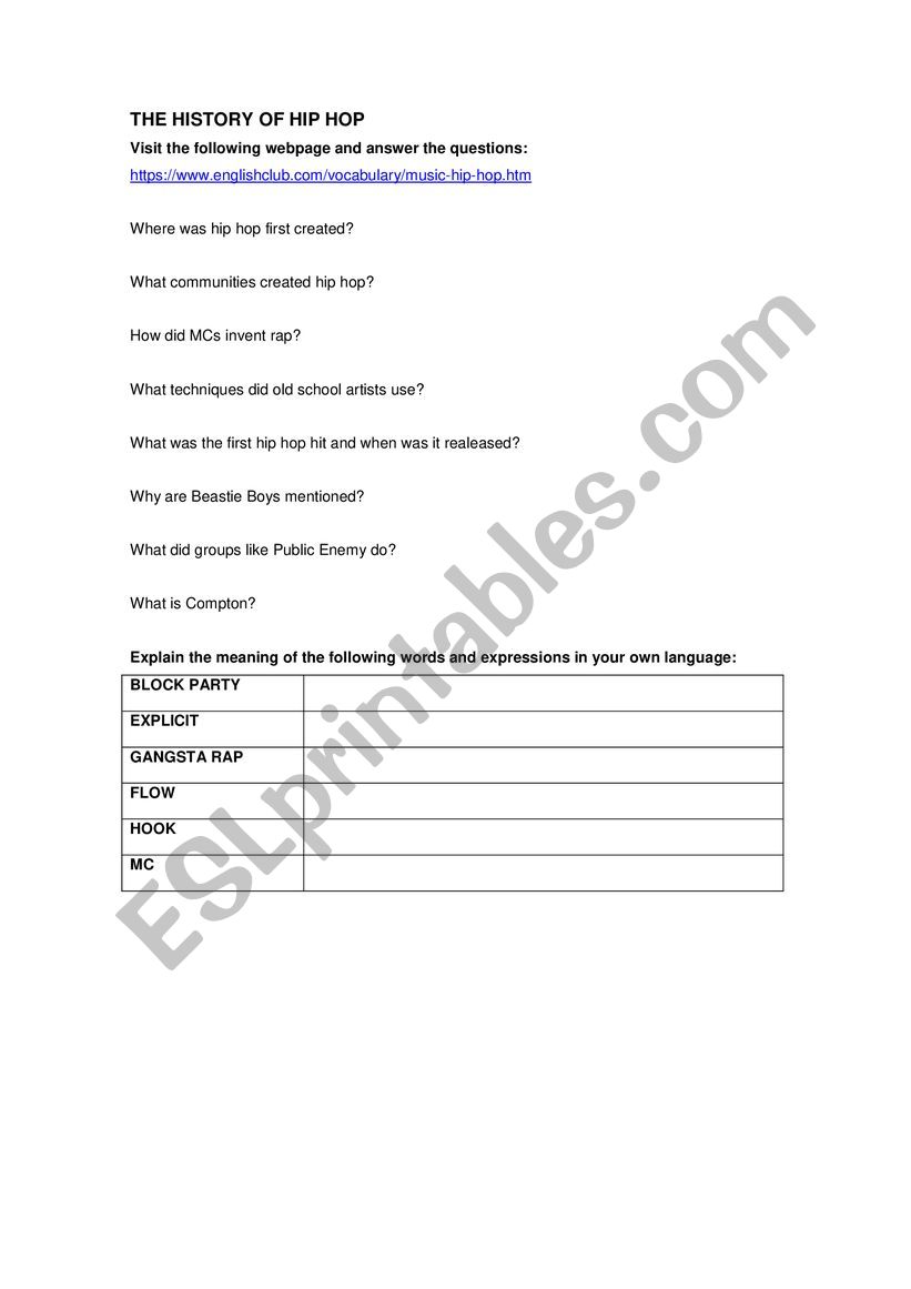 the-history-of-hip-hop-esl-worksheet-by-balmau