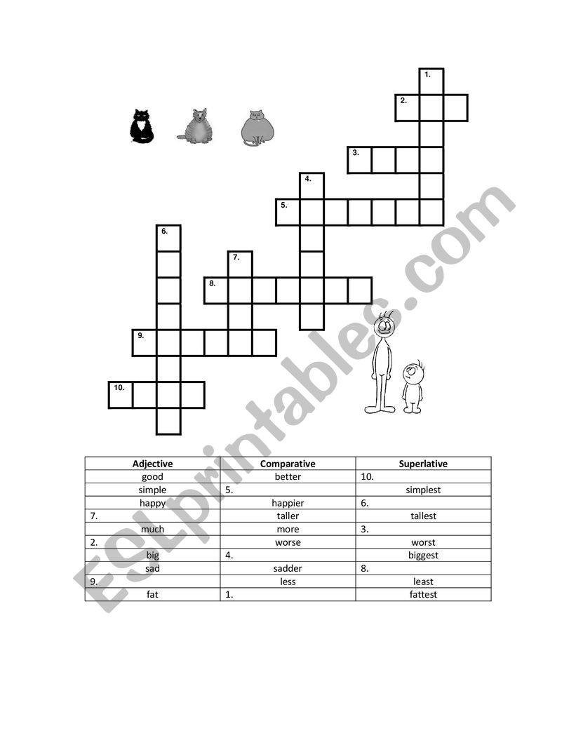 superlatives and comperatives worksheet