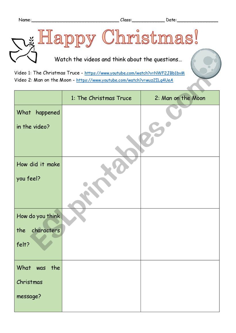  Christmas mini movies quiz worksheet