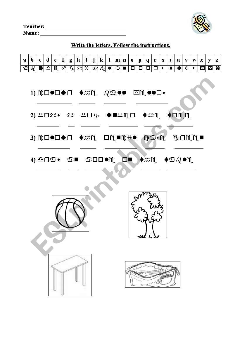 Instructions worksheet