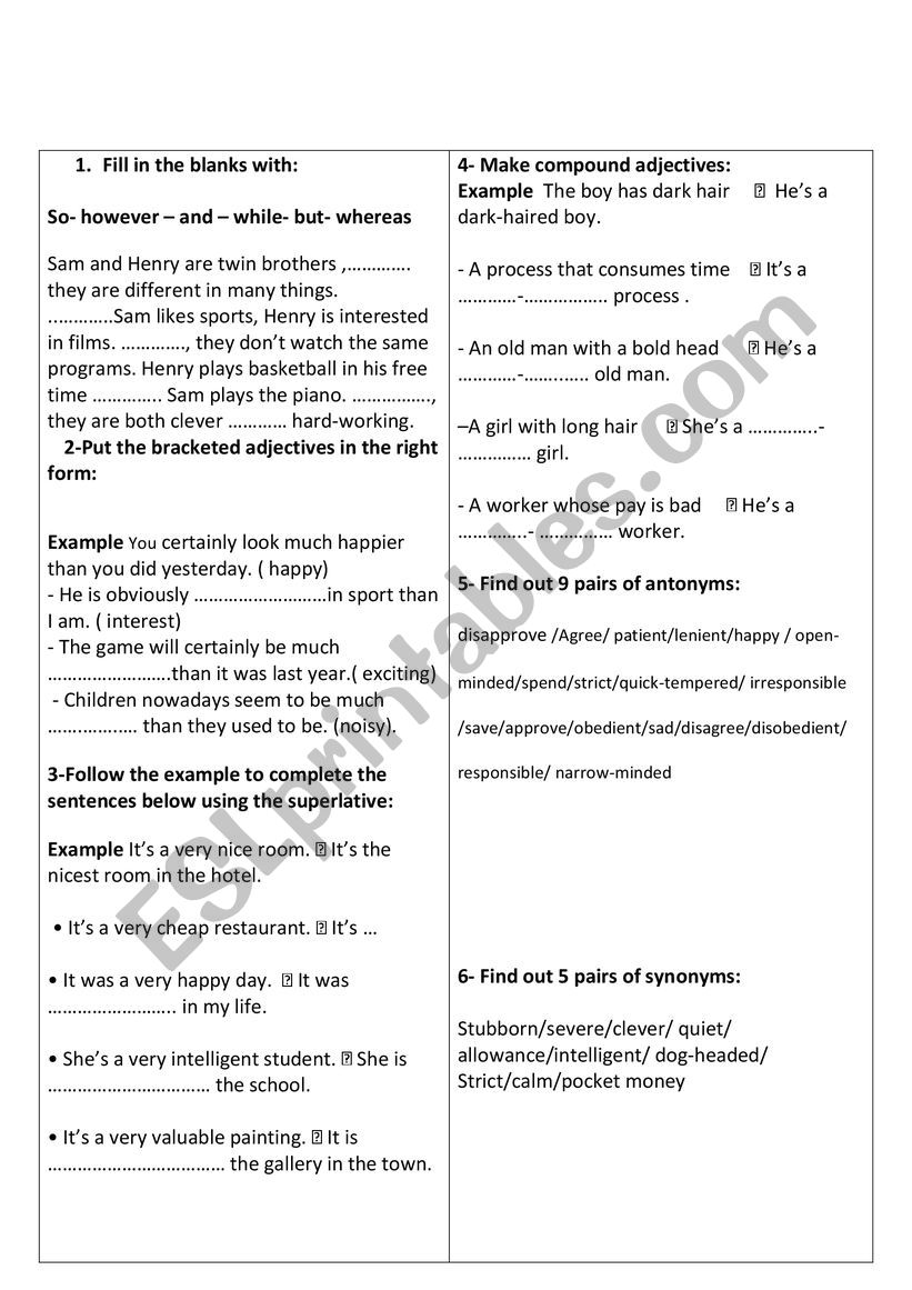9th form revision module n1 worksheet