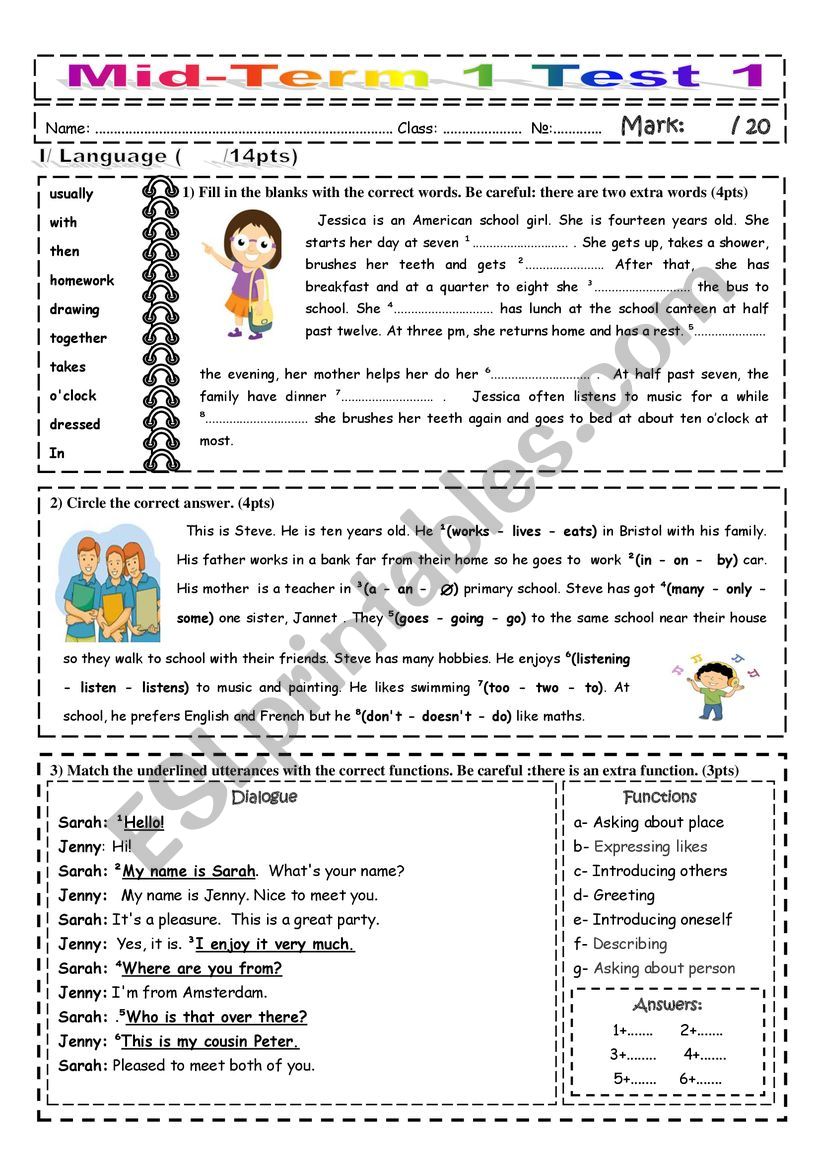 Mid-Term 1 Test 1 worksheet