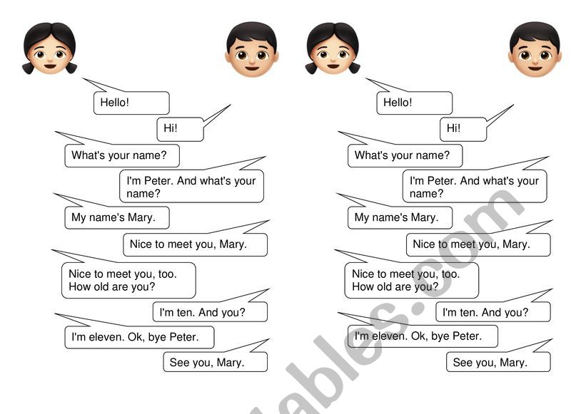 Reading - A meeting of two people (dialogue)