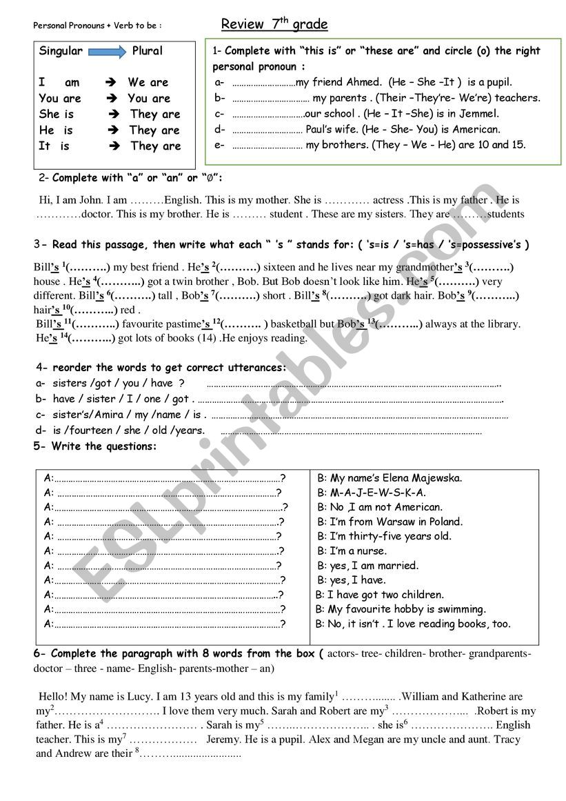 Review worksheet