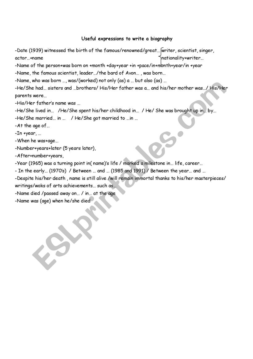 useful expressions  worksheet