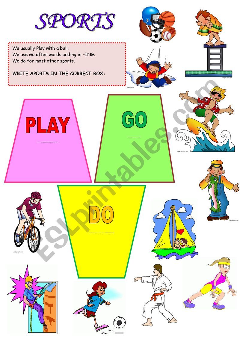 Collocations with do, play and go