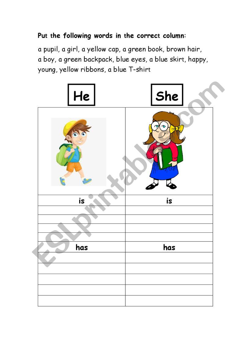 is/has/are/have worksheet