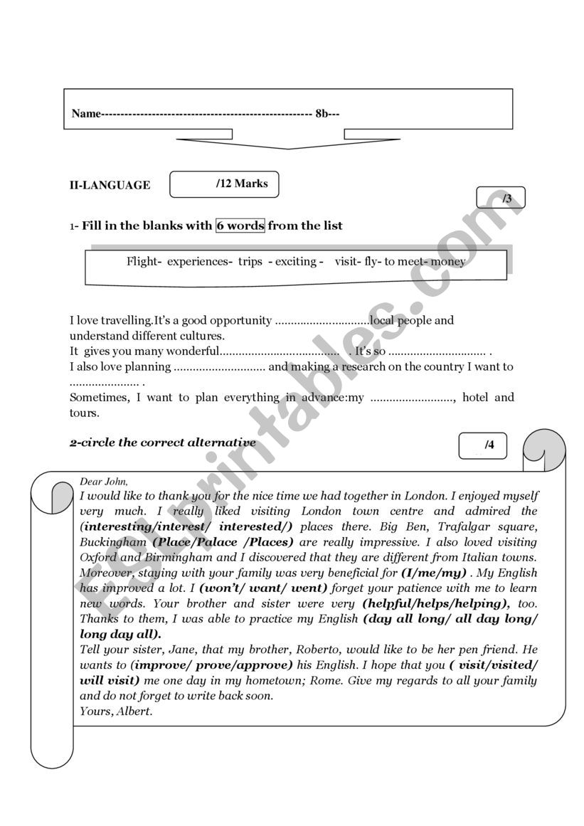 mid-term test1 worksheet