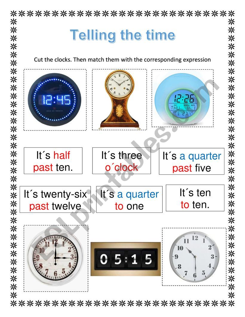 TELLING THE TIME worksheet