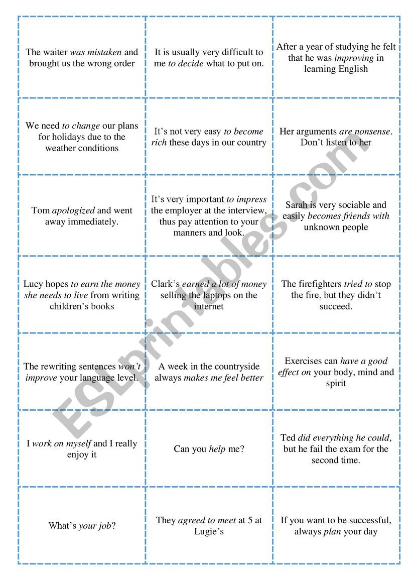 make do collocations  worksheet