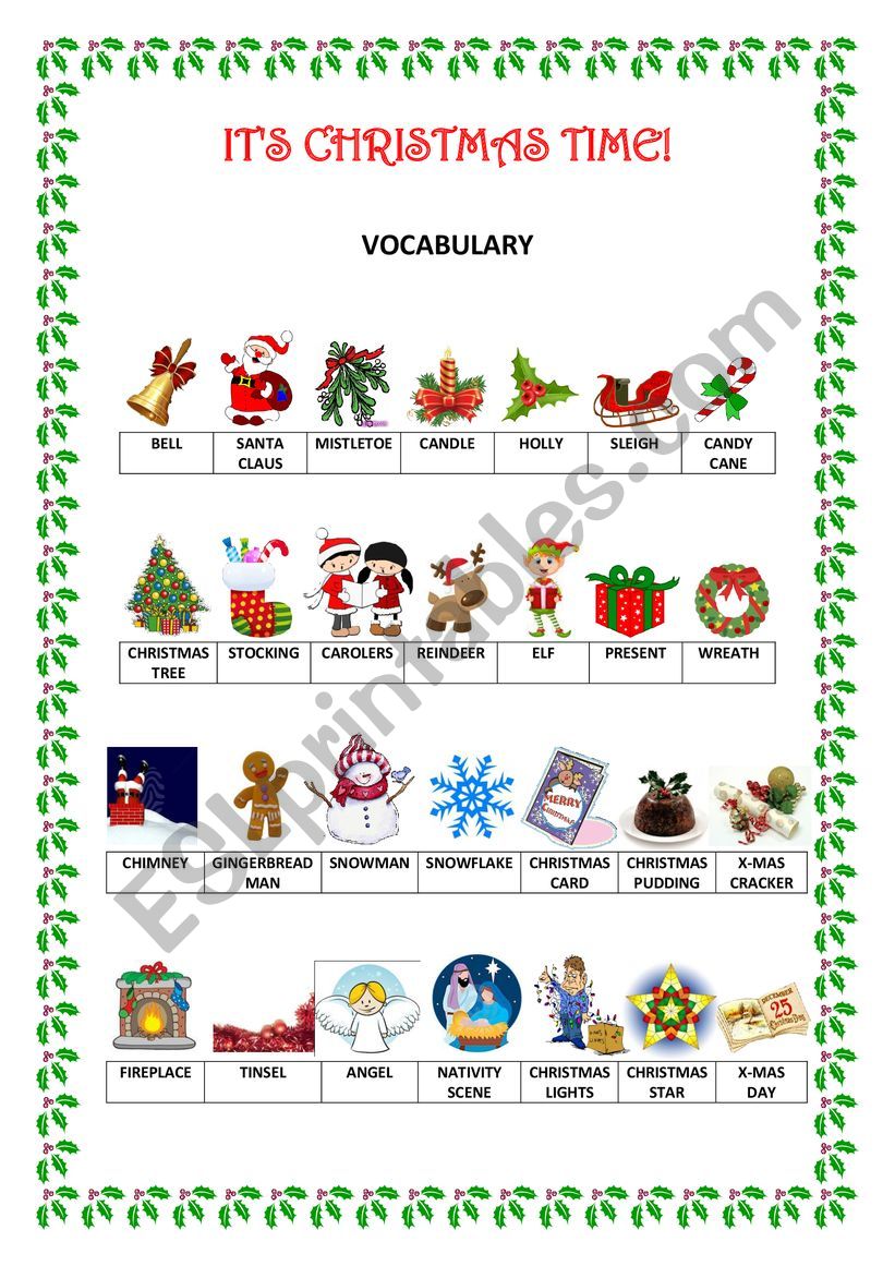 ITÂ´S CHRISTMAS TIME! - ESL worksheet by IRINA DUMITRASCU