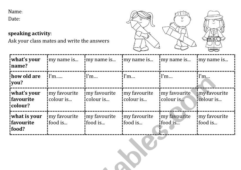 Simple questions worksheet